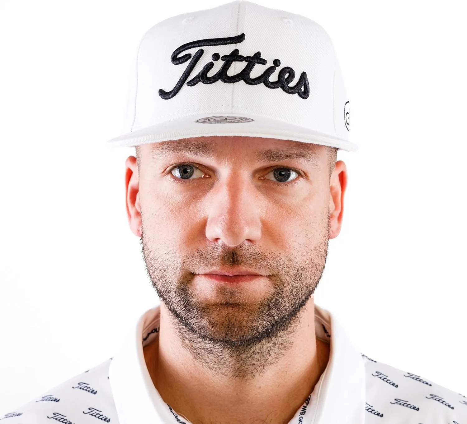 Power Golf Original Titties Golf Snapback Hat – Golf Cap PGA Flat Bill Brim – One Size, Universal Fit