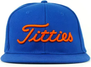 Power Golf Original Titties Golf Snapback Hat – Golf Cap PGA Flat Bill Brim – One Size, Universal Fit