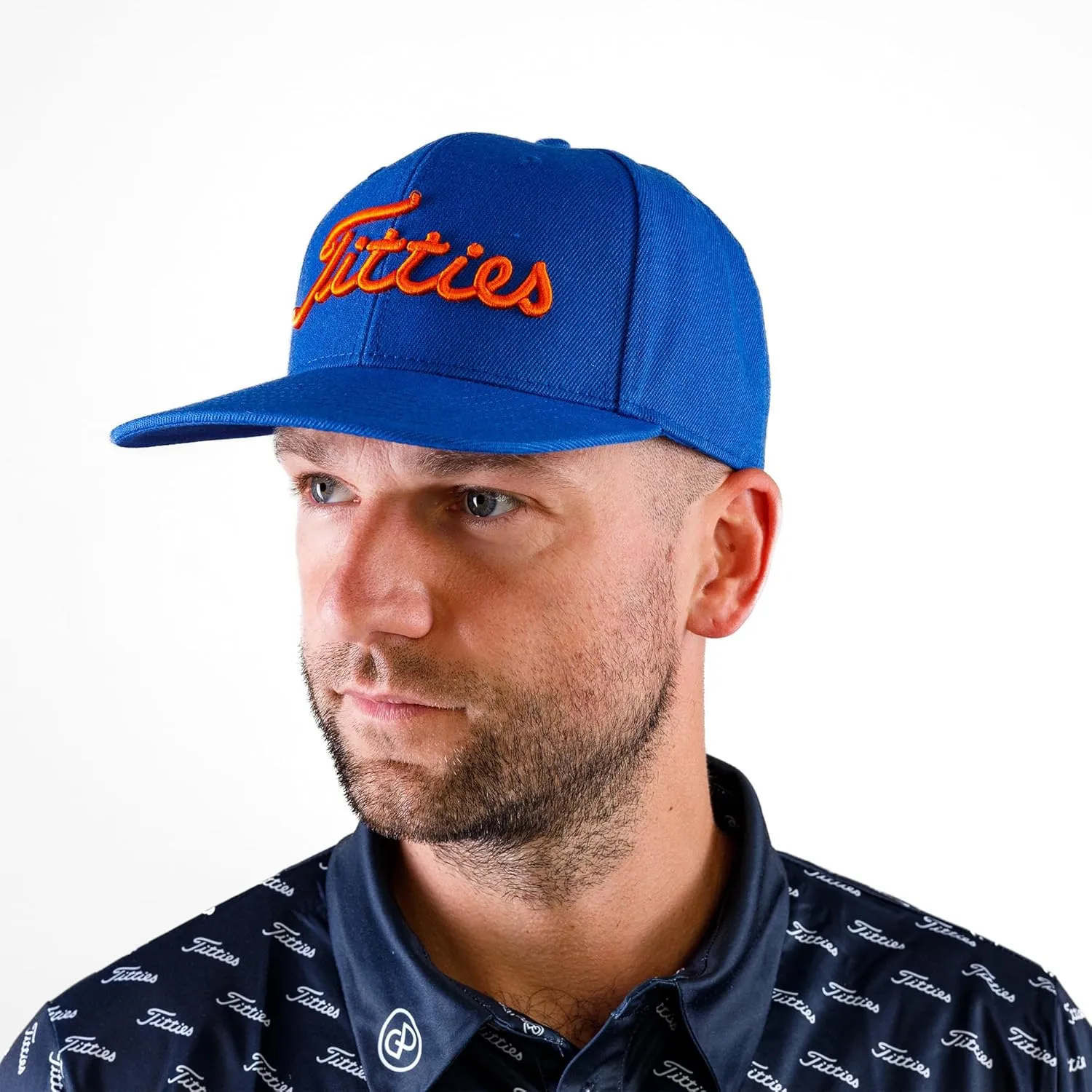 Power Golf Original Titties Golf Snapback Hat – Golf Cap PGA Flat Bill Brim – One Size, Universal Fit