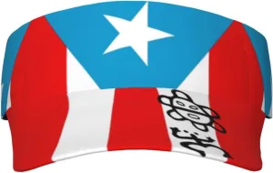 Puerto Rico Flag Sun Visors Hat Golf Tennis Visor for Women Men - Summer Wide Brim Ponytail Beach Hats Packable