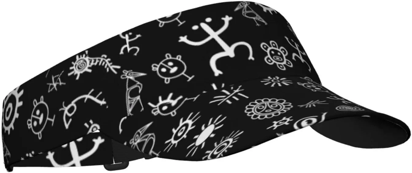 Puerto Rico Flag Sun Visors Hat Golf Tennis Visor for Women Men - Summer Wide Brim Ponytail Beach Hats Packable