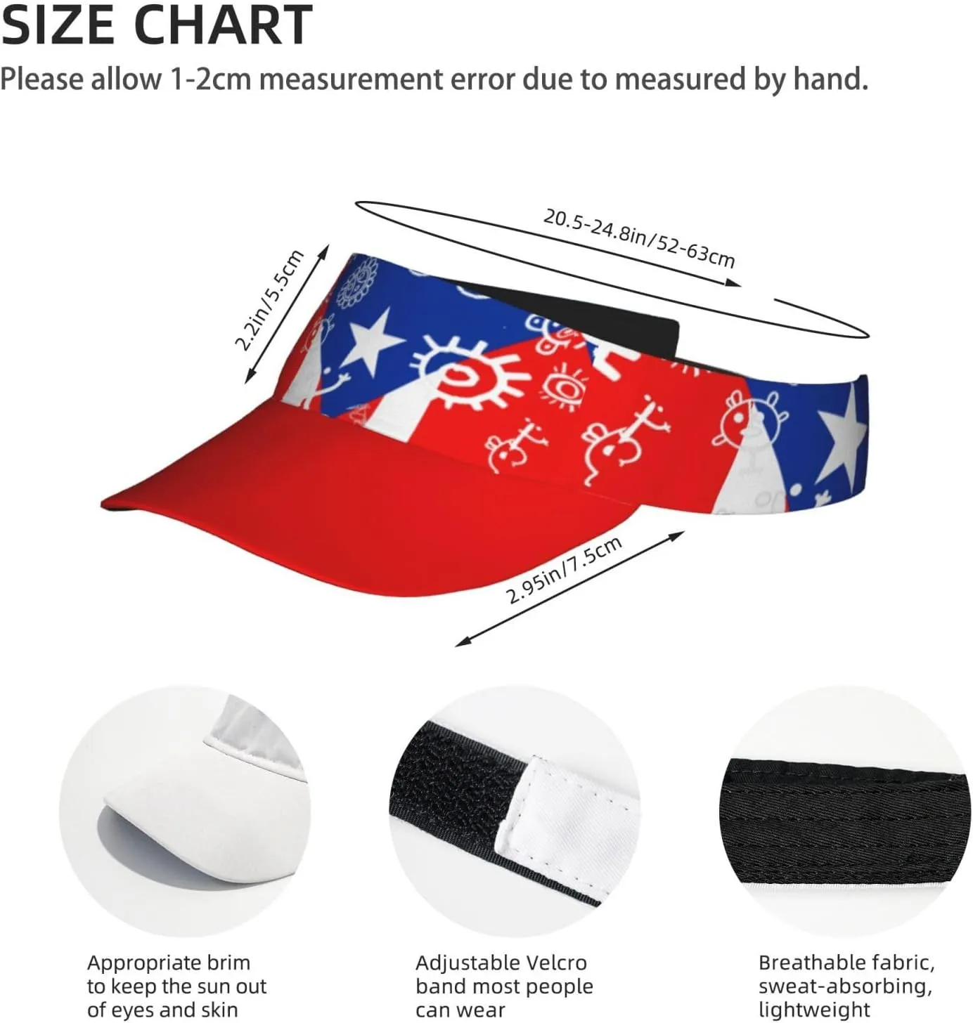 Puerto Rico Flag Sun Visors Hat Golf Tennis Visor for Women Men - Summer Wide Brim Ponytail Beach Hats Packable