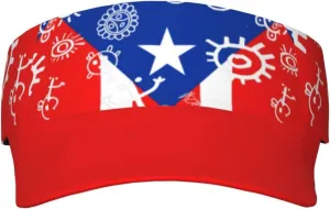 Puerto Rico Flag Sun Visors Hat Golf Tennis Visor for Women Men - Summer Wide Brim Ponytail Beach Hats Packable