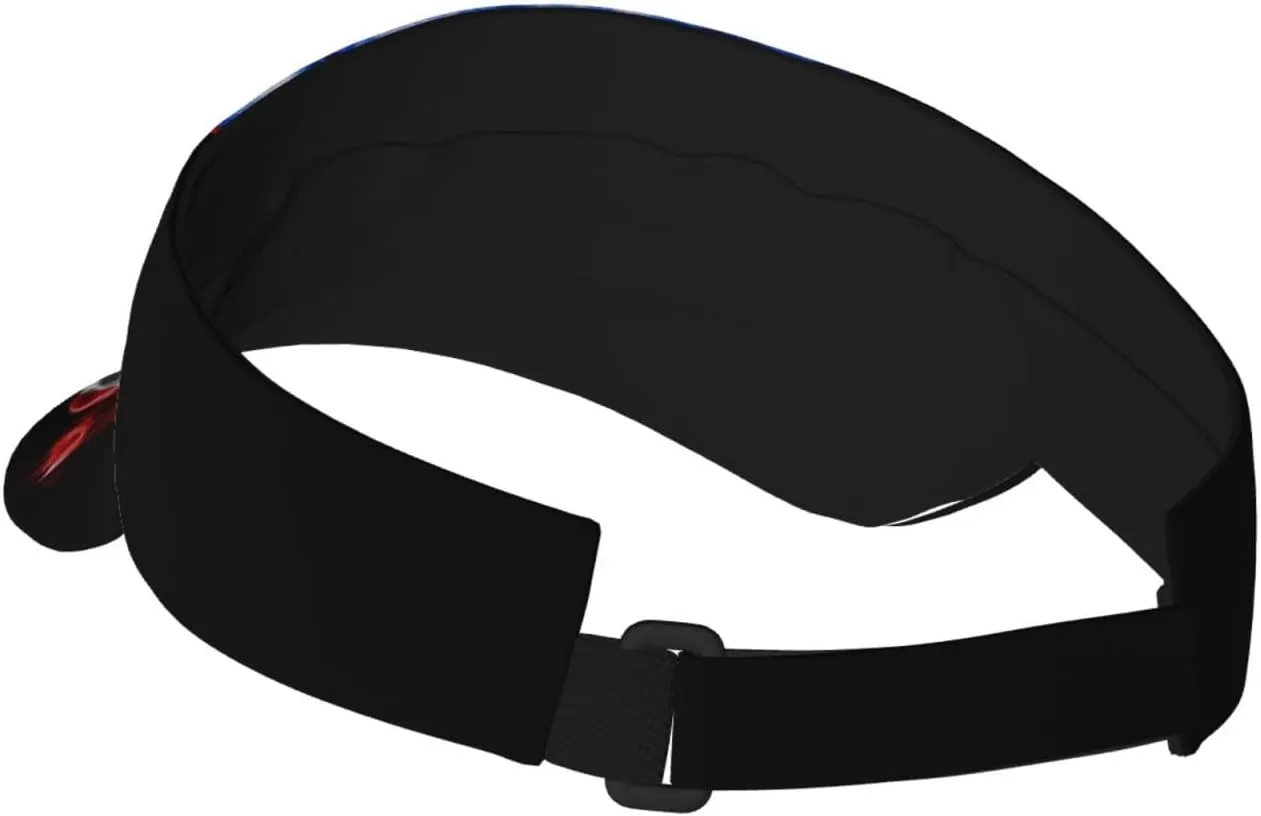 Puerto Rico Flag Sun Visors Hat Golf Tennis Visor for Women Men - Summer Wide Brim Ponytail Beach Hats Packable