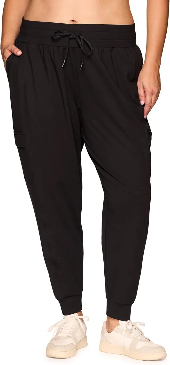 RBX Activewear Women's Plus Size Jogger Pant Cargo Pants, Lightweight Buttery Soft Full Length Jogger Sweatpants with Pockets