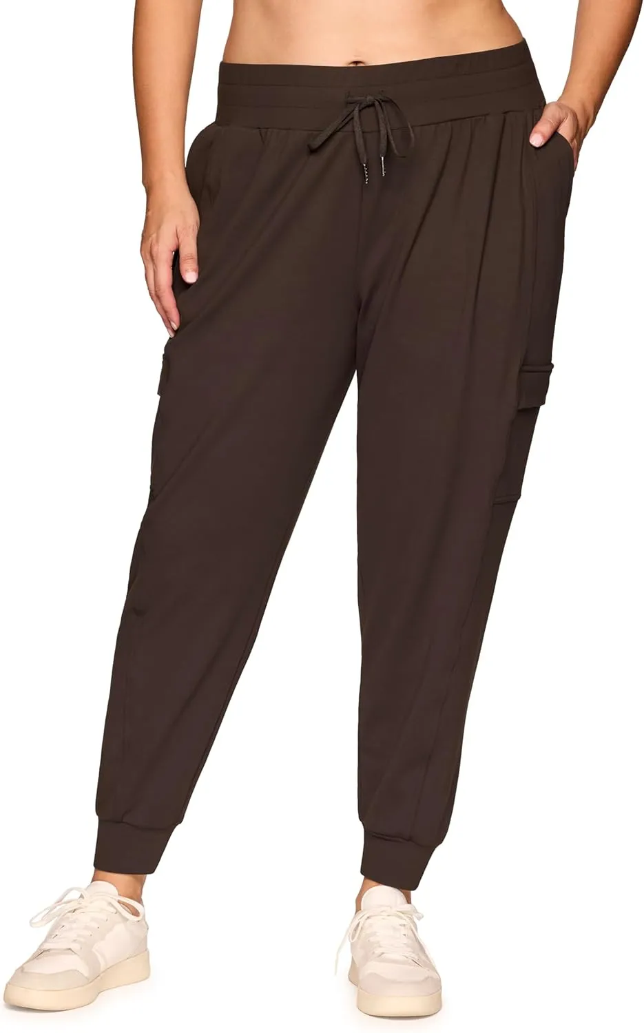 RBX Activewear Women's Plus Size Jogger Pant Cargo Pants, Lightweight Buttery Soft Full Length Jogger Sweatpants with Pockets