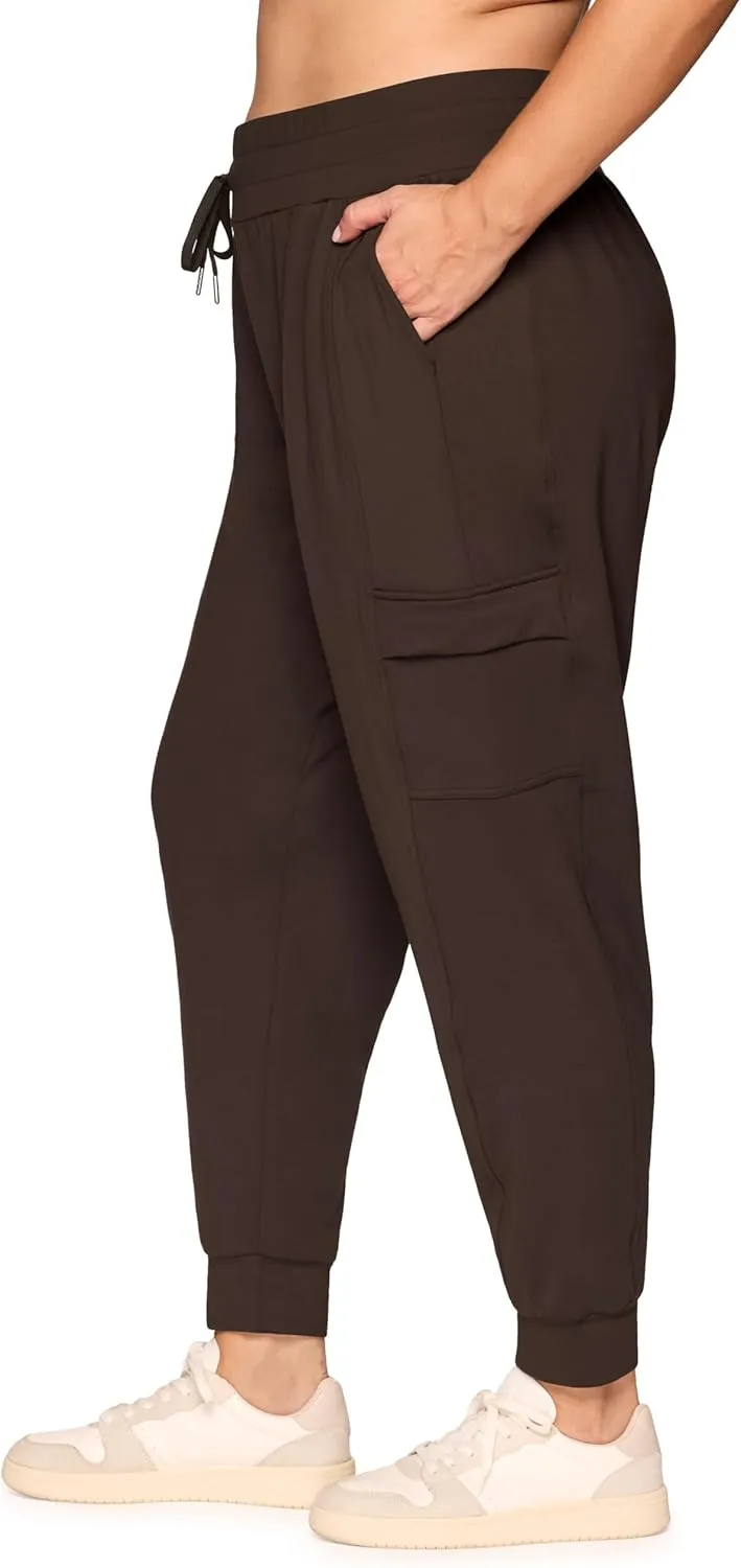 RBX Activewear Women's Plus Size Jogger Pant Cargo Pants, Lightweight Buttery Soft Full Length Jogger Sweatpants with Pockets