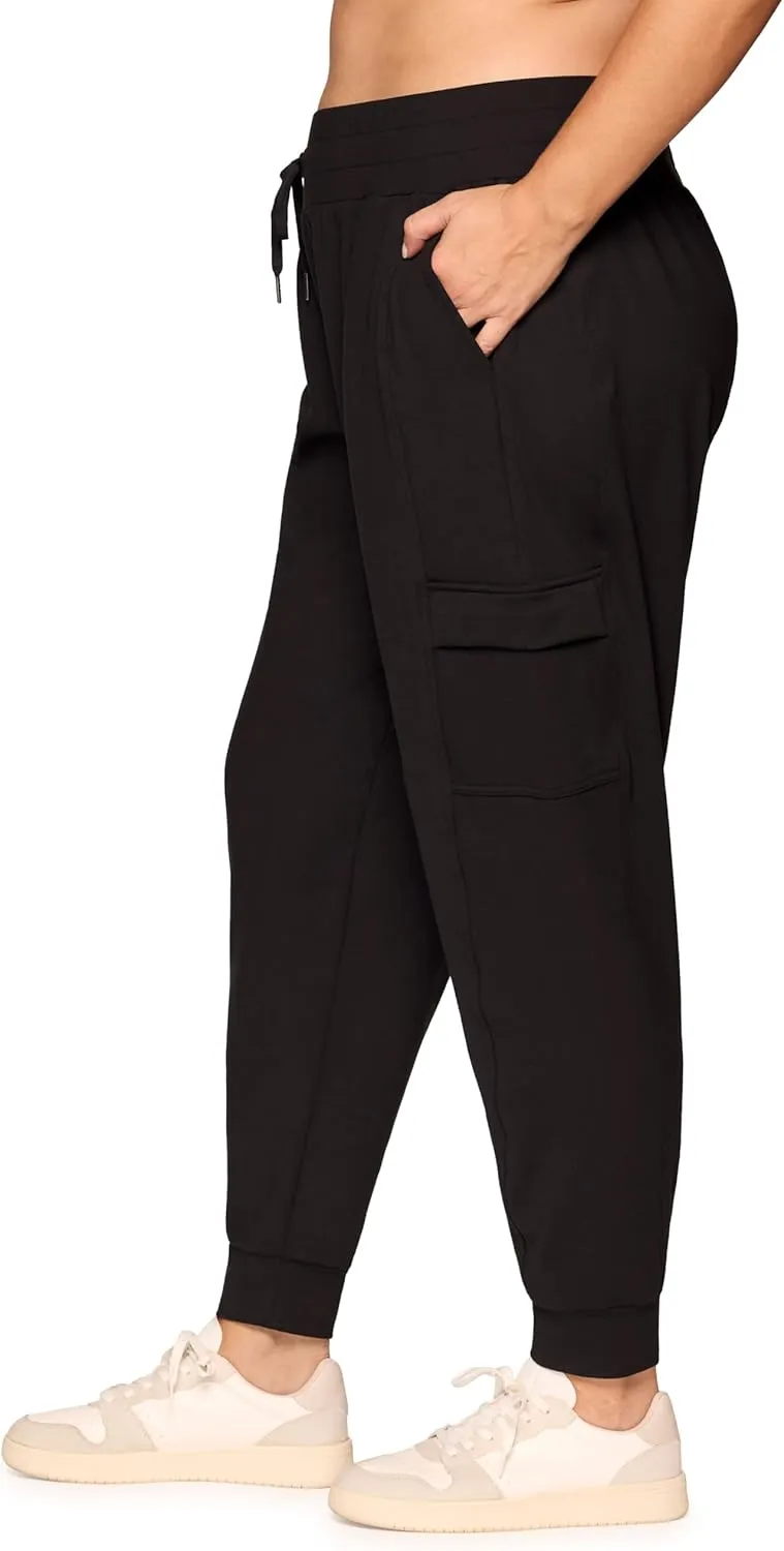 RBX Activewear Women's Plus Size Jogger Pant Cargo Pants, Lightweight Buttery Soft Full Length Jogger Sweatpants with Pockets