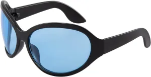 Retro Oversized Wrap Around Sunglasses for Women Men Y2K Trendy Black Oval Shades Frame Shield Sun Glasses