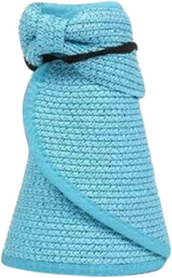 Roll-up Sun Visors for Women Wide Brim Stra Hat Visor Hats Foldable Sun Hat Beach Hat