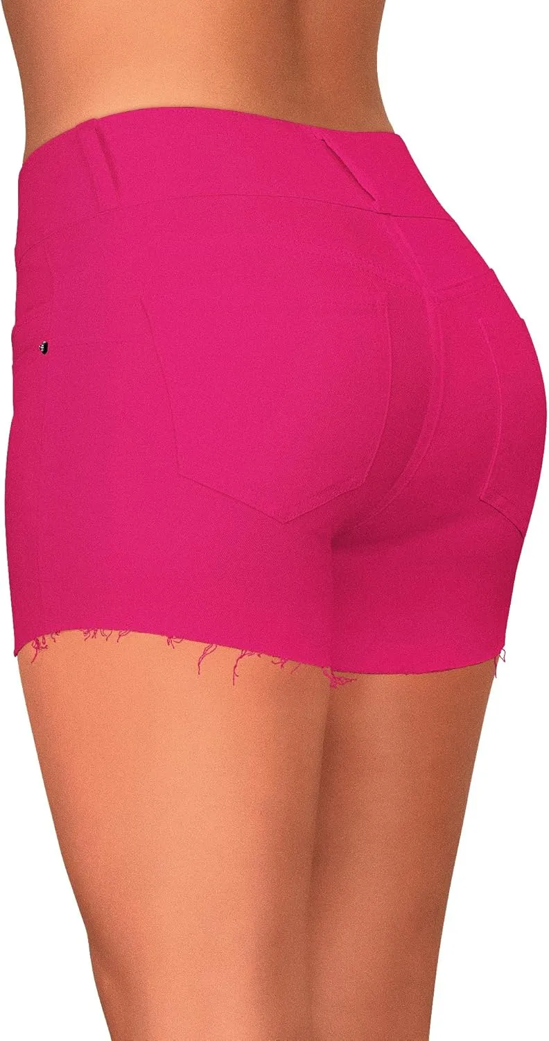 roswear Women's Summer High Waisted Jean Shorts Butt Lifting Stretchy Denim Cut Off Shorts
