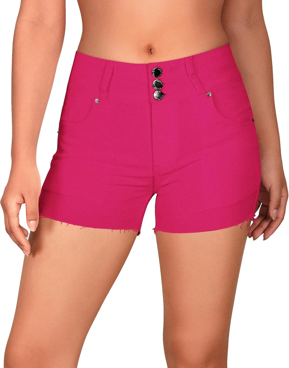 roswear Women's Summer High Waisted Jean Shorts Butt Lifting Stretchy Denim Cut Off Shorts