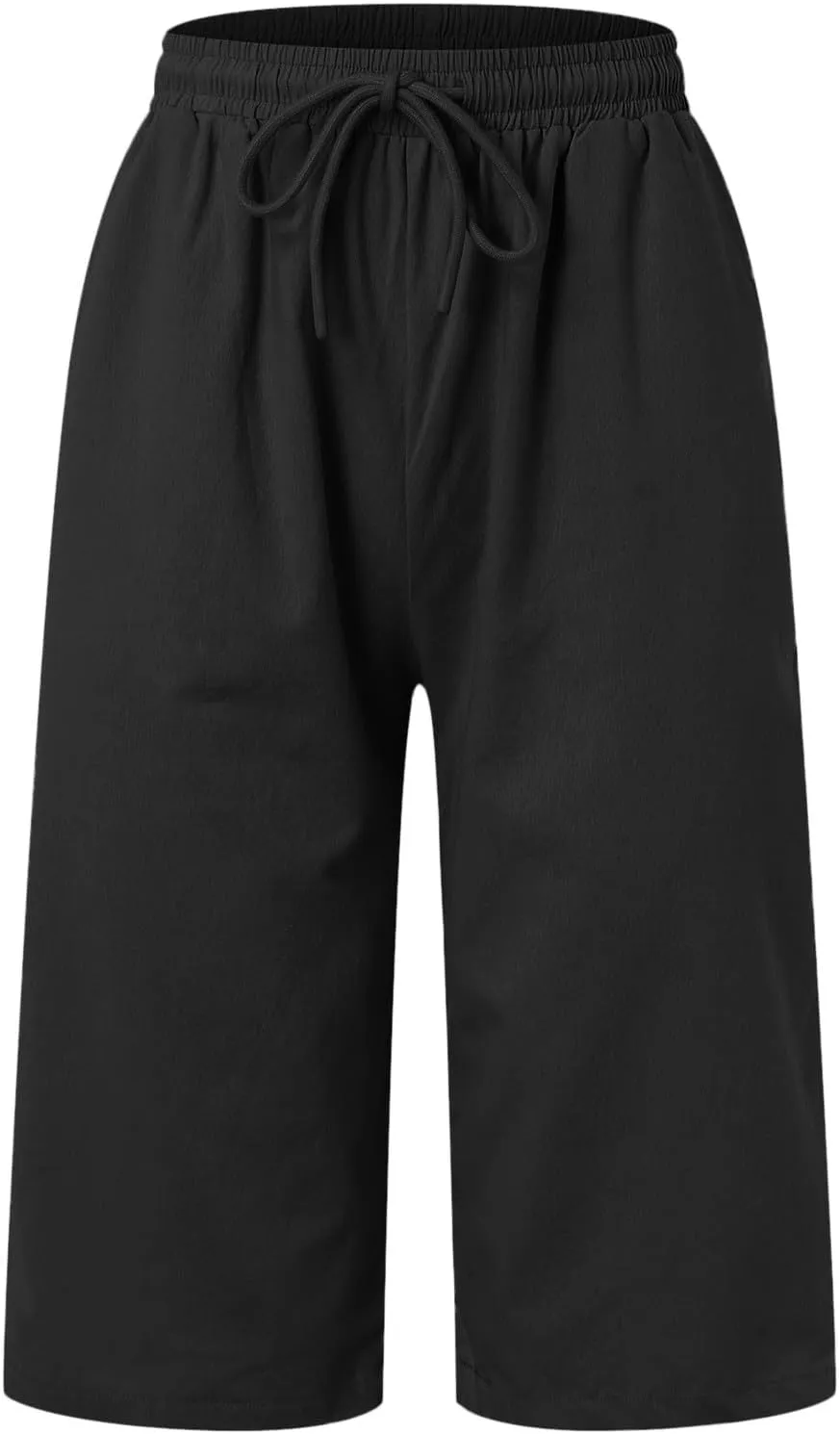 sdbrld Linen Shorts for Women Pull On Knee-Length Bermuda Shorts Plus Size Drawstring Casual Summer High Waisted Shorts 2024
