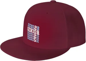 Senior Class of 2025 Baseball Cap Flat Bill Hats Trucker Hat for Men Women Snapback Hat