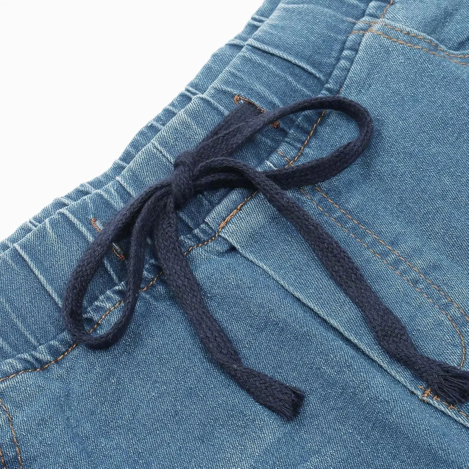 Shorts for Women Denim Drawstring High Waisted Ripped Jeans Shorts with Pockets Frayed Hem Streetwear Outdoor Short