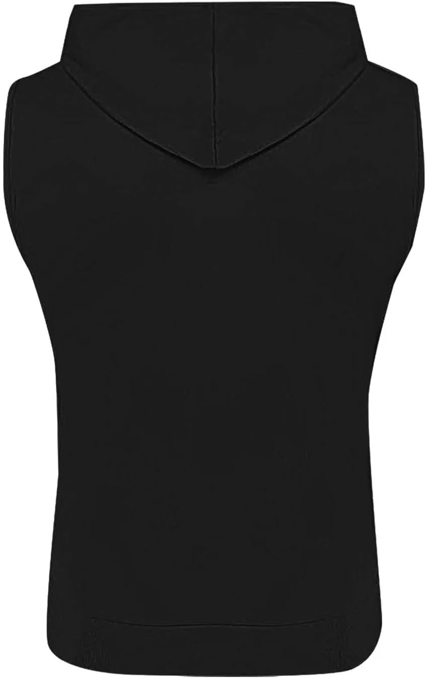 Sleeveless Hoodies for Men Palm Tree Print Hooded Tank Tops Summer Beach Muscle Shirts Causalhawaiian Gym Workout Tee