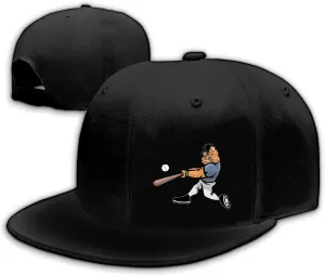 Snapback Hats for Men Flat Bill Brim Hats for Women Fitted Hat Skull Hats Cool Adults Baseball Cap Black Rock N Roll Caps