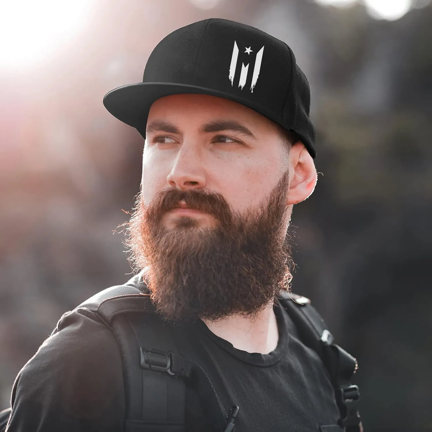 Snapback Hats for Men Flat Bill Brim Hats Skeleton Skull Hat Fitted Hat Adjustable Baseball Hat Black Cool Hat Men