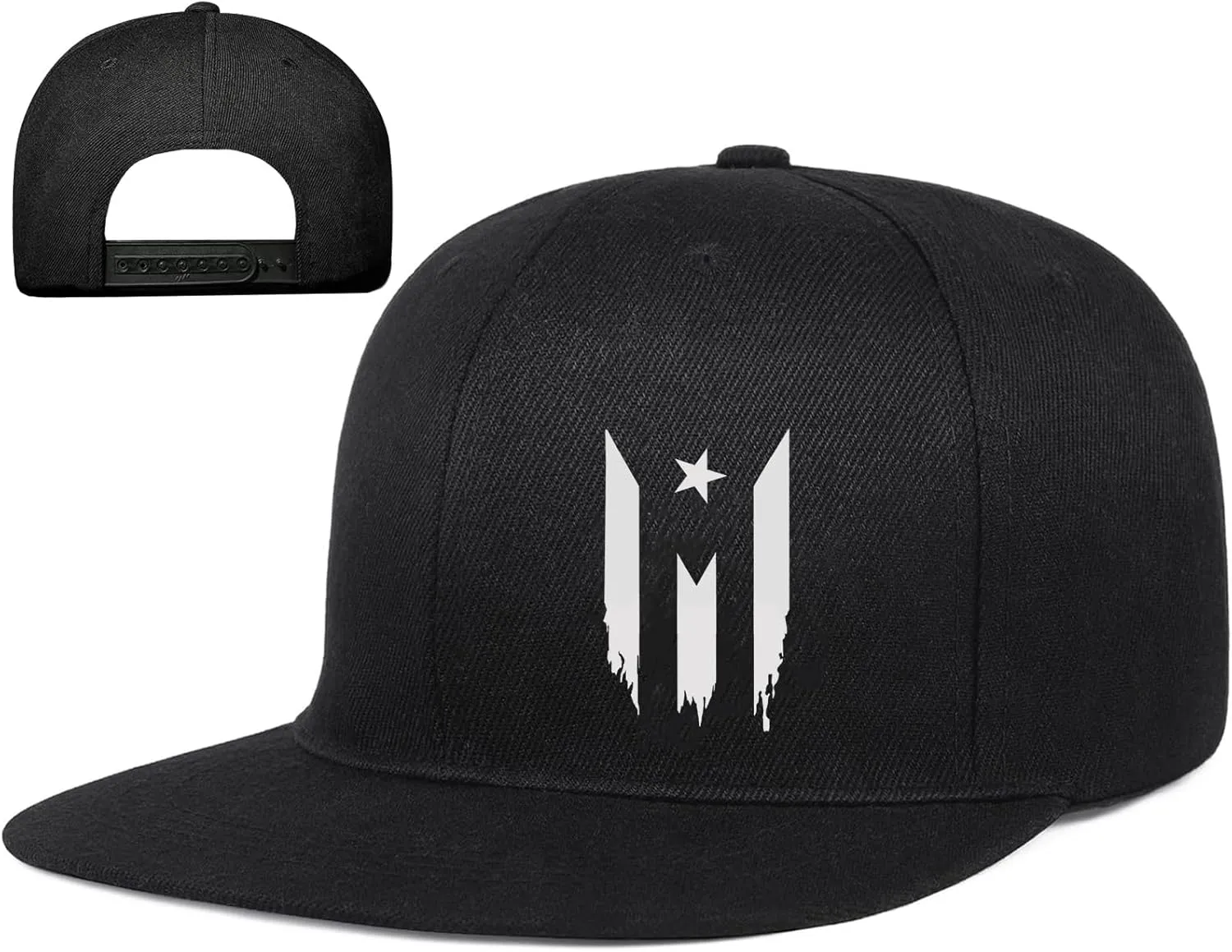 Snapback Hats for Men Flat Bill Brim Hats Skeleton Skull Hat Fitted Hat Adjustable Baseball Hat Black Cool Hat Men