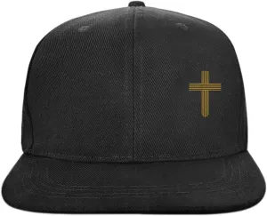 Snapback Hats for Mens Skull Hat Flat Bill Gorras Planas para Hombres Black Snap Backpack Brim Baseball Cap