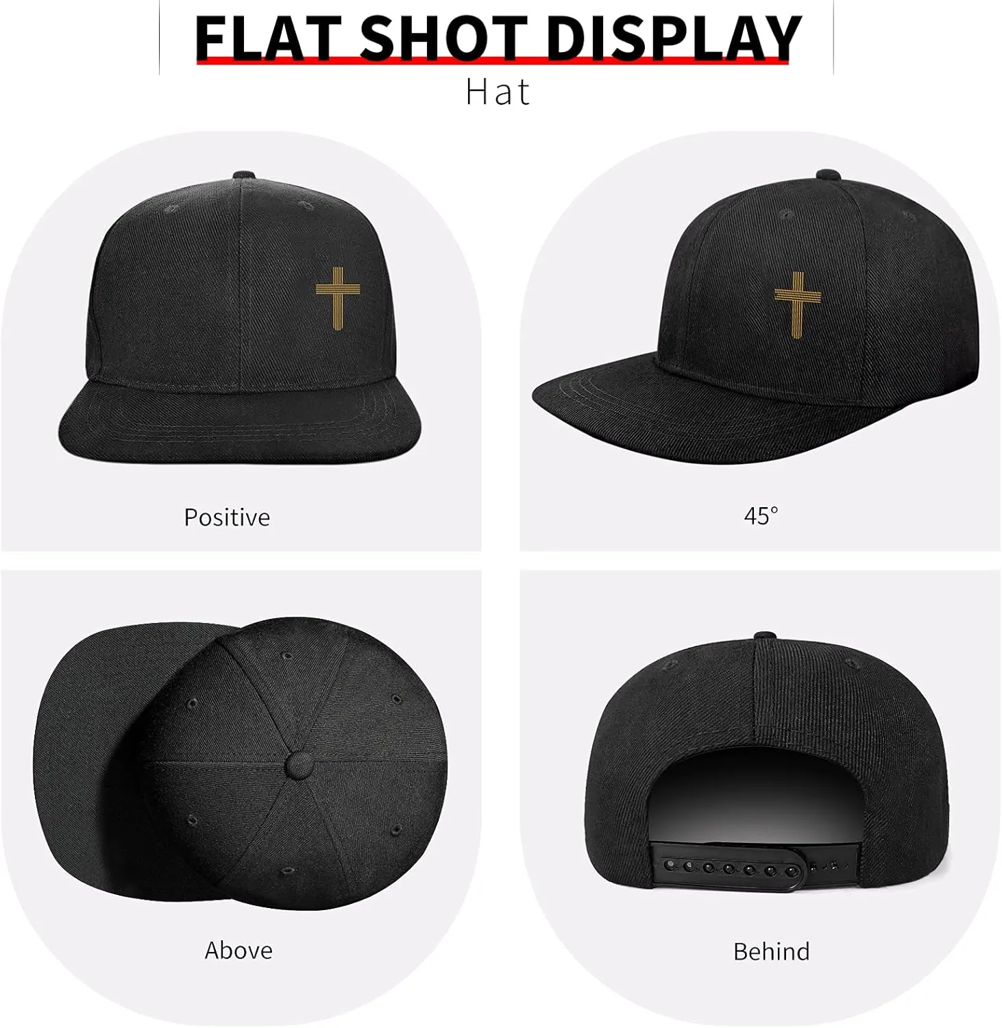 Snapback Hats for Mens Skull Hat Flat Bill Gorras Planas para Hombres Black Snap Backpack Brim Baseball Cap