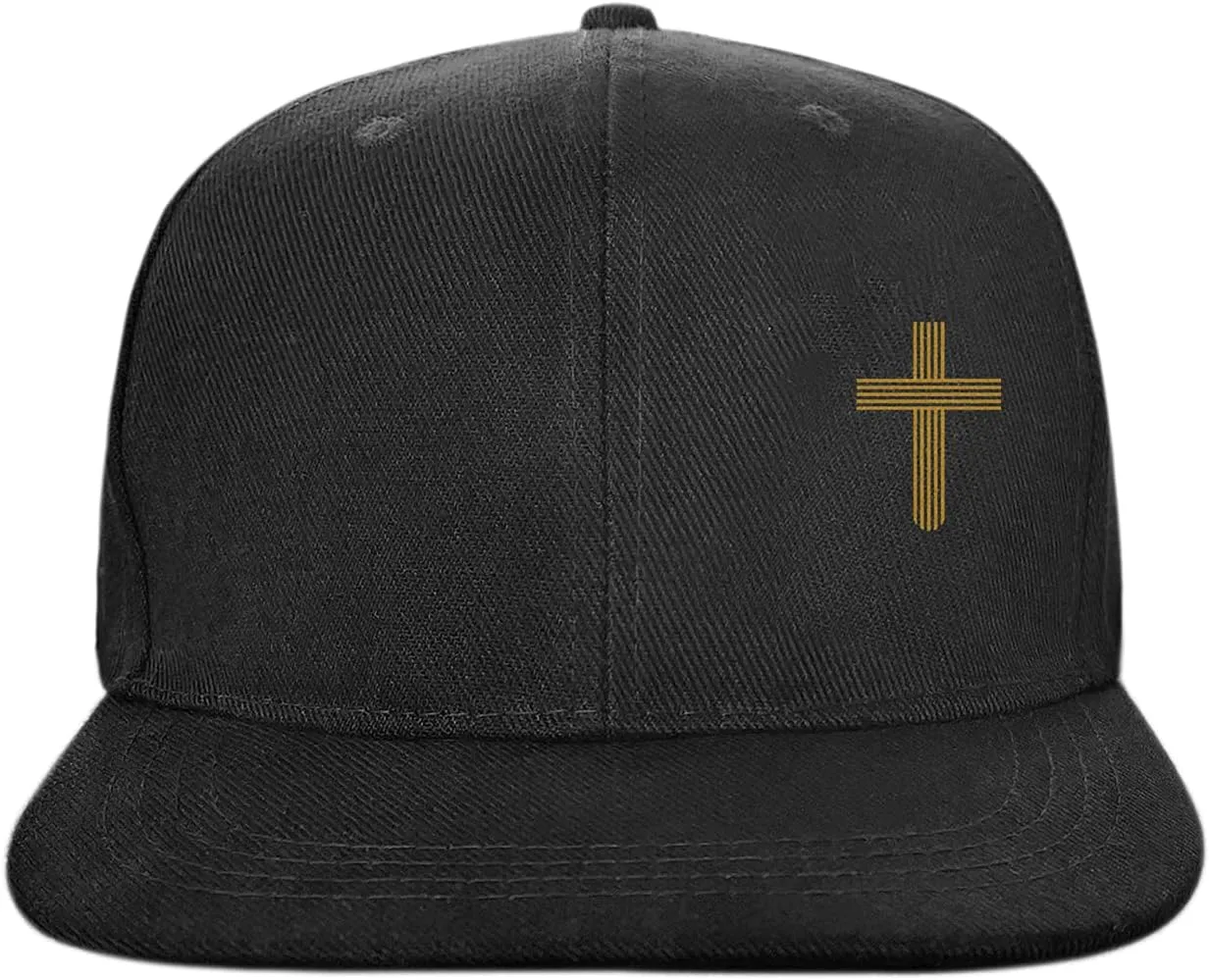 Snapback Hats for Mens Skull Hat Flat Bill Gorras Planas para Hombres Black Snap Backpack Brim Baseball Cap