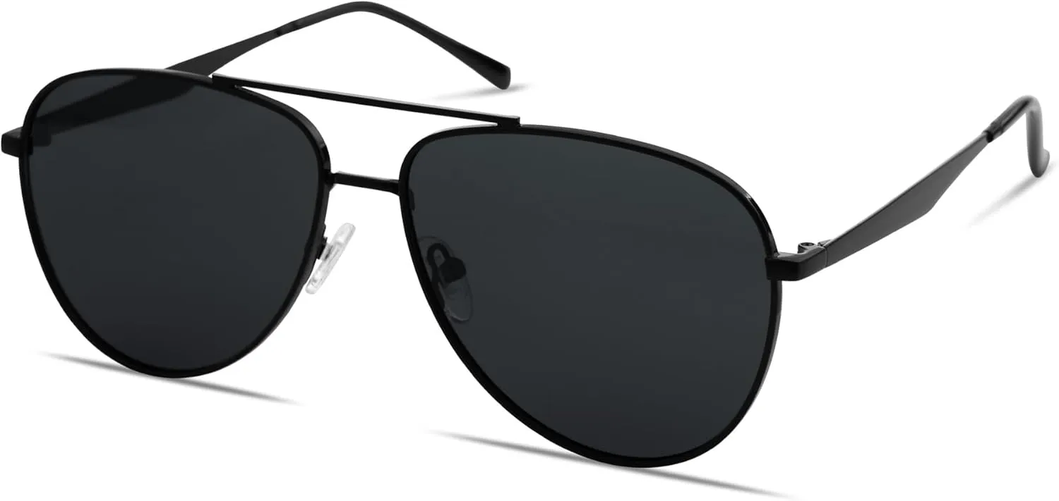 SOJOS Retro Oversized Aviator Polarized Sunglasses for Women Men Classic Large Metal Sun Glasses SJ1207A