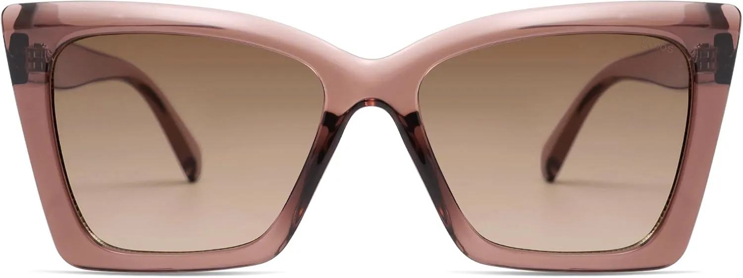 SOJOS Trendy Oversized Cateye Sunglasses Womens UV400 Large Designer Shades Lentes De Sol Para Mujer SJ2347