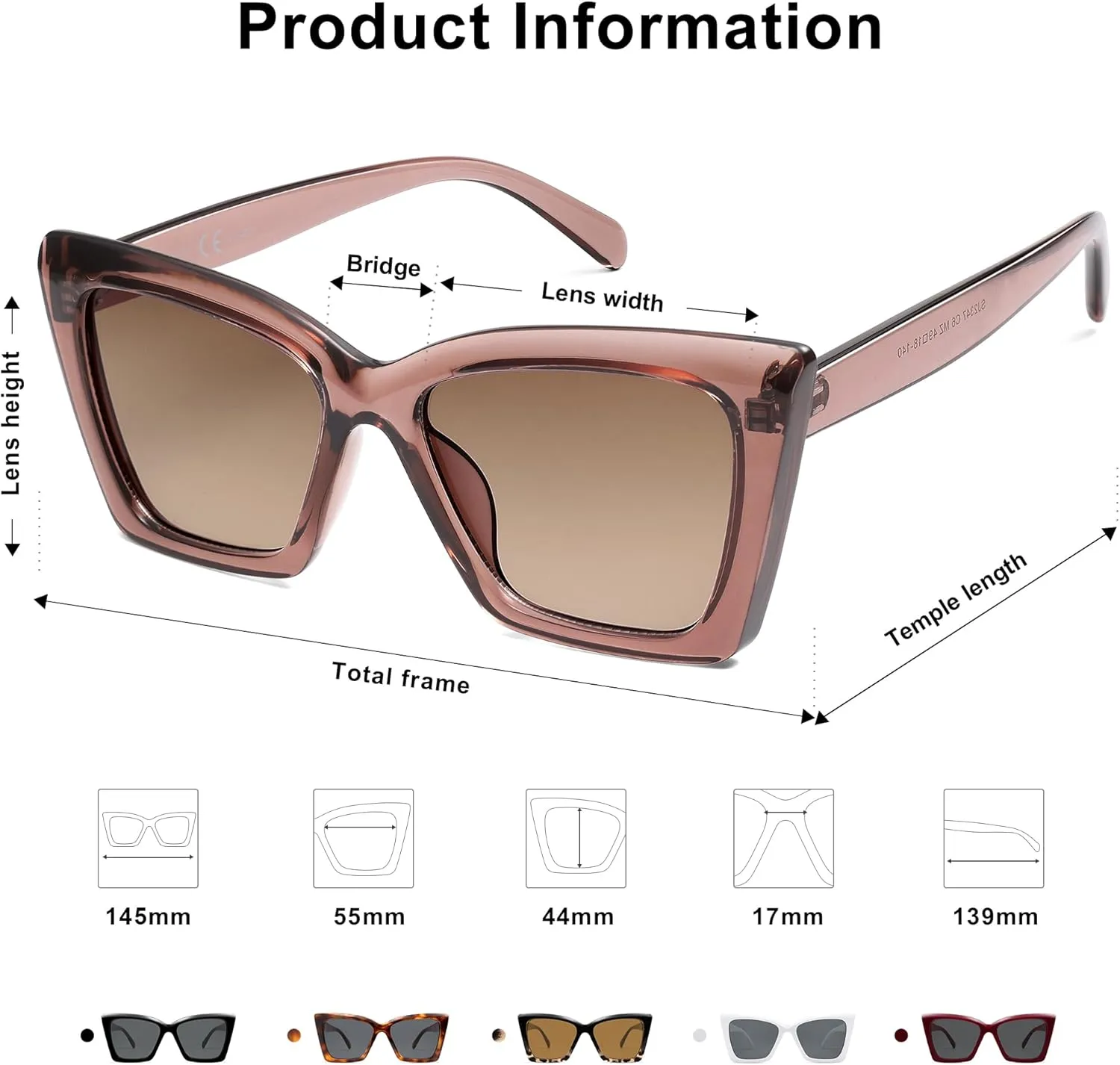 SOJOS Trendy Oversized Cateye Sunglasses Womens UV400 Large Designer Shades Lentes De Sol Para Mujer SJ2347