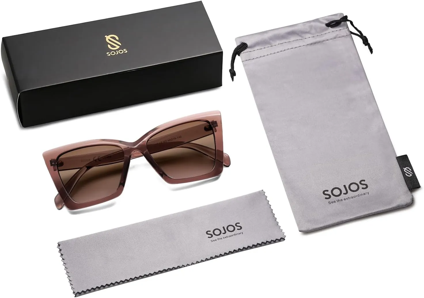 SOJOS Trendy Oversized Cateye Sunglasses Womens UV400 Large Designer Shades Lentes De Sol Para Mujer SJ2347