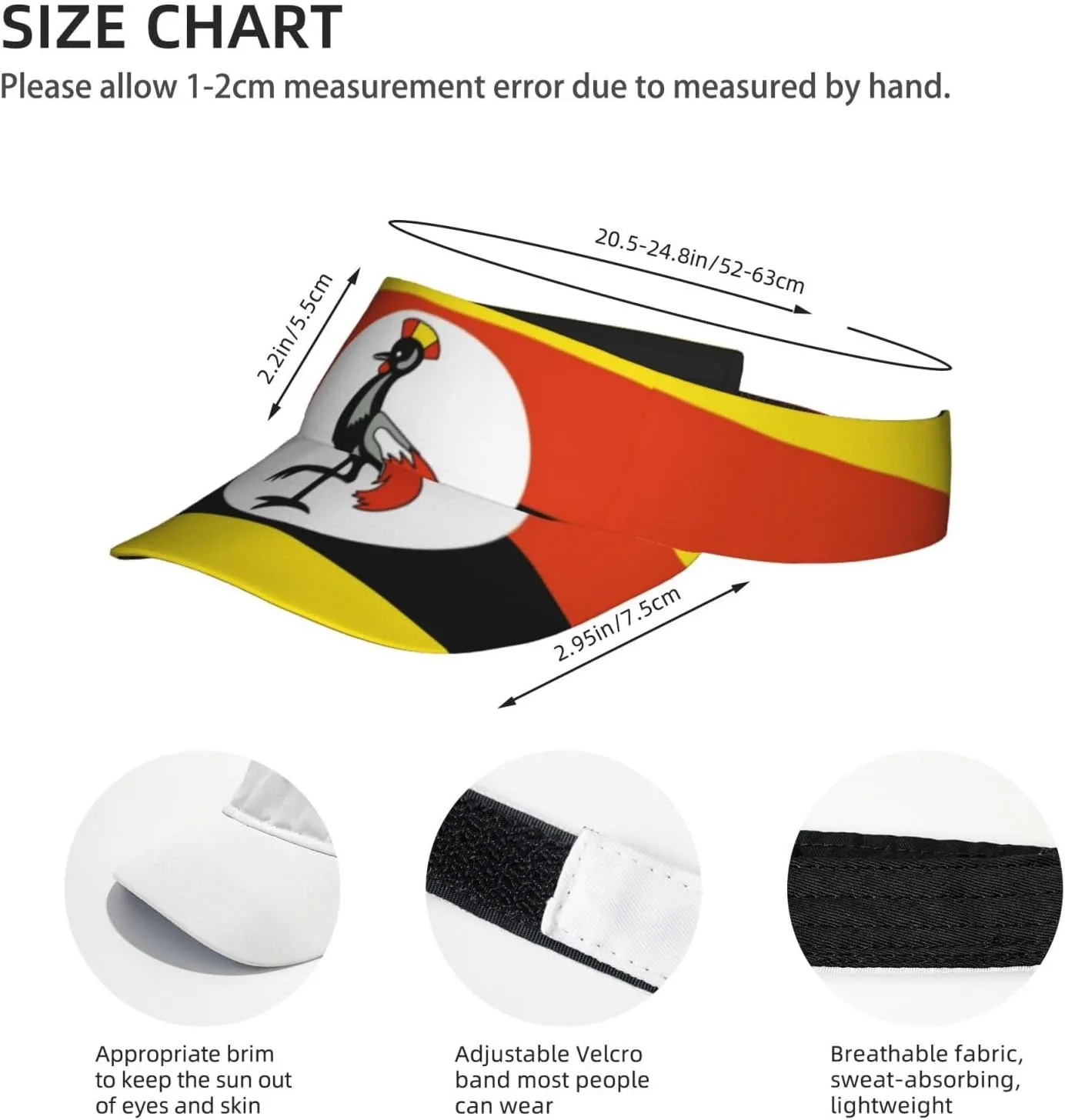 South Africa Flag Sun Visors Hat Golf Tennis Visor for Women Men - Summer Wide Brim Ponytail Beach Hats Adjustable