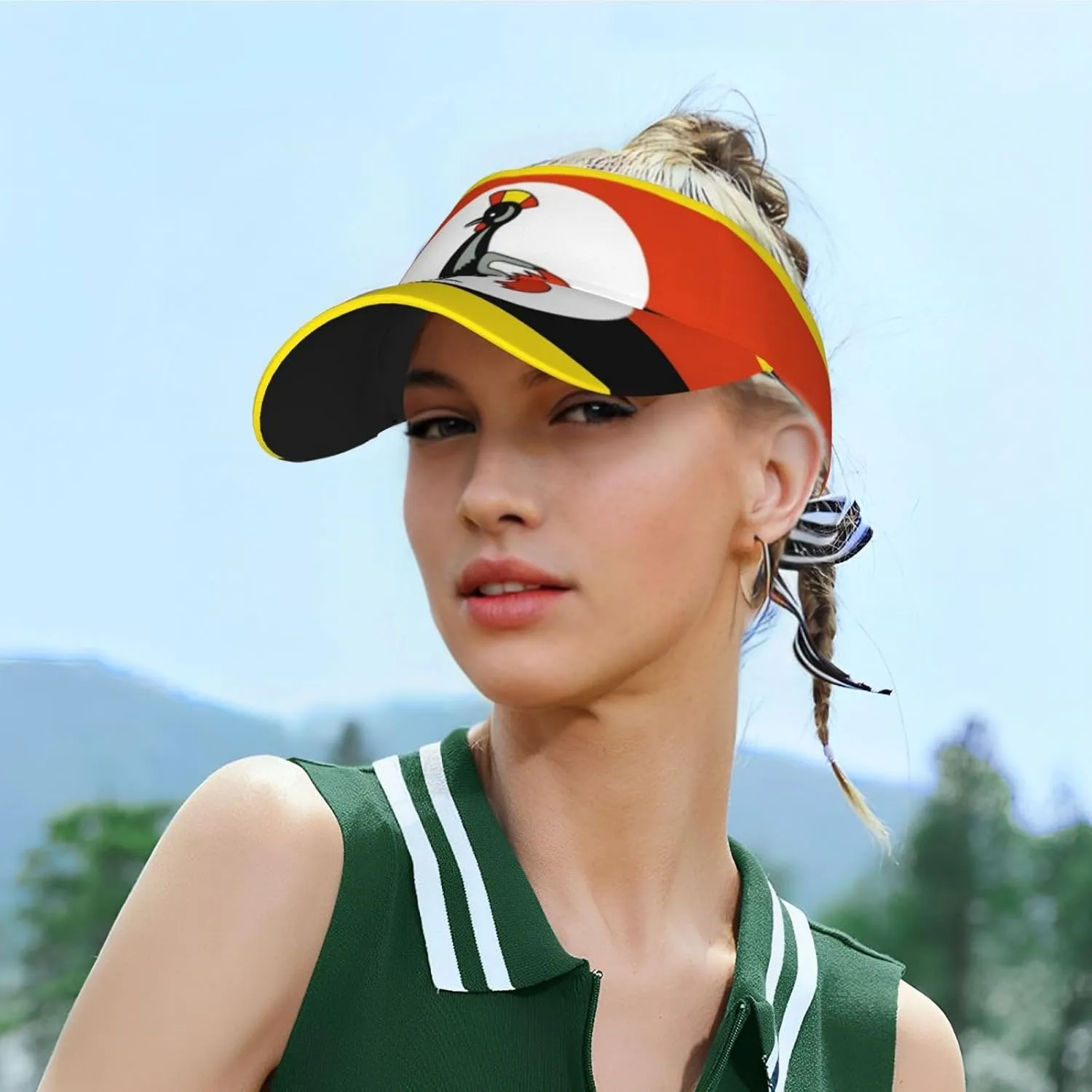 South Africa Flag Sun Visors Hat Golf Tennis Visor for Women Men - Summer Wide Brim Ponytail Beach Hats Adjustable