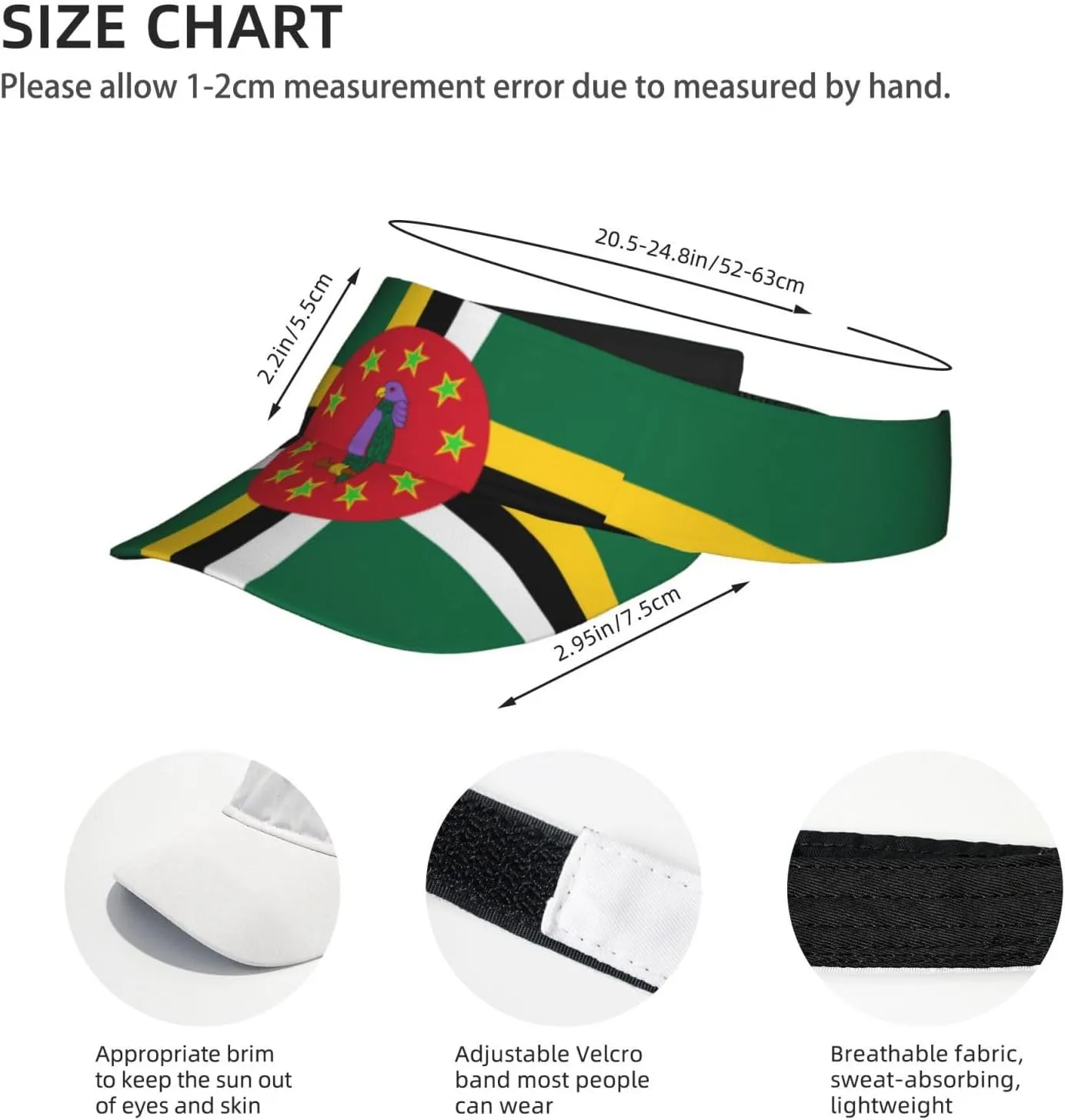 South Africa Flag Sun Visors Hat Golf Tennis Visor for Women Men - Summer Wide Brim Ponytail Beach Hats Adjustable