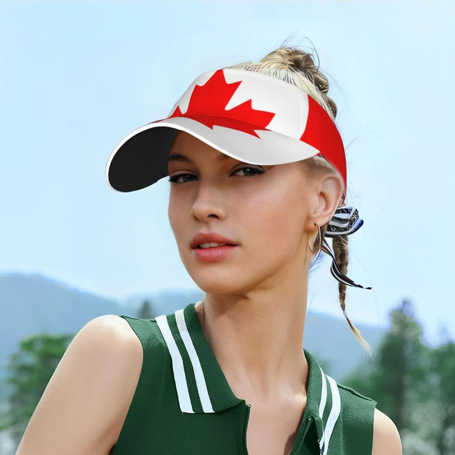 South Africa Flag Sun Visors Hat Golf Tennis Visor for Women Men - Summer Wide Brim Ponytail Beach Hats Adjustable