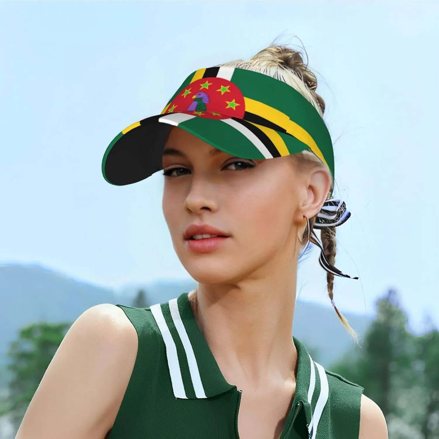 South Africa Flag Sun Visors Hat Golf Tennis Visor for Women Men - Summer Wide Brim Ponytail Beach Hats Adjustable