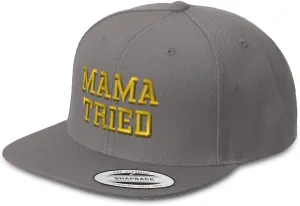 Speedy Pros Snapback Hats for Men & Women Mama Tried Mom Acrylic Flat Bill Baseball Cap