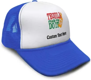 Speedy Pros Trucker Hat Tequila Made Me Do It Snapback Baseball Cap for Men & Women
