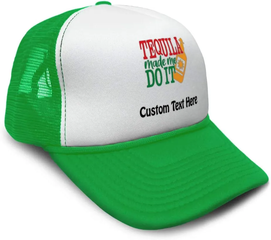 Speedy Pros Trucker Hat Tequila Made Me Do It Snapback Baseball Cap for Men & Women