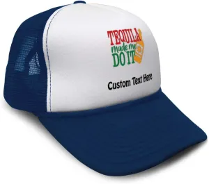 Speedy Pros Trucker Hat Tequila Made Me Do It Snapback Baseball Cap for Men & Women