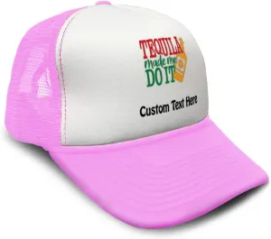 Speedy Pros Trucker Hat Tequila Made Me Do It Snapback Baseball Cap for Men & Women