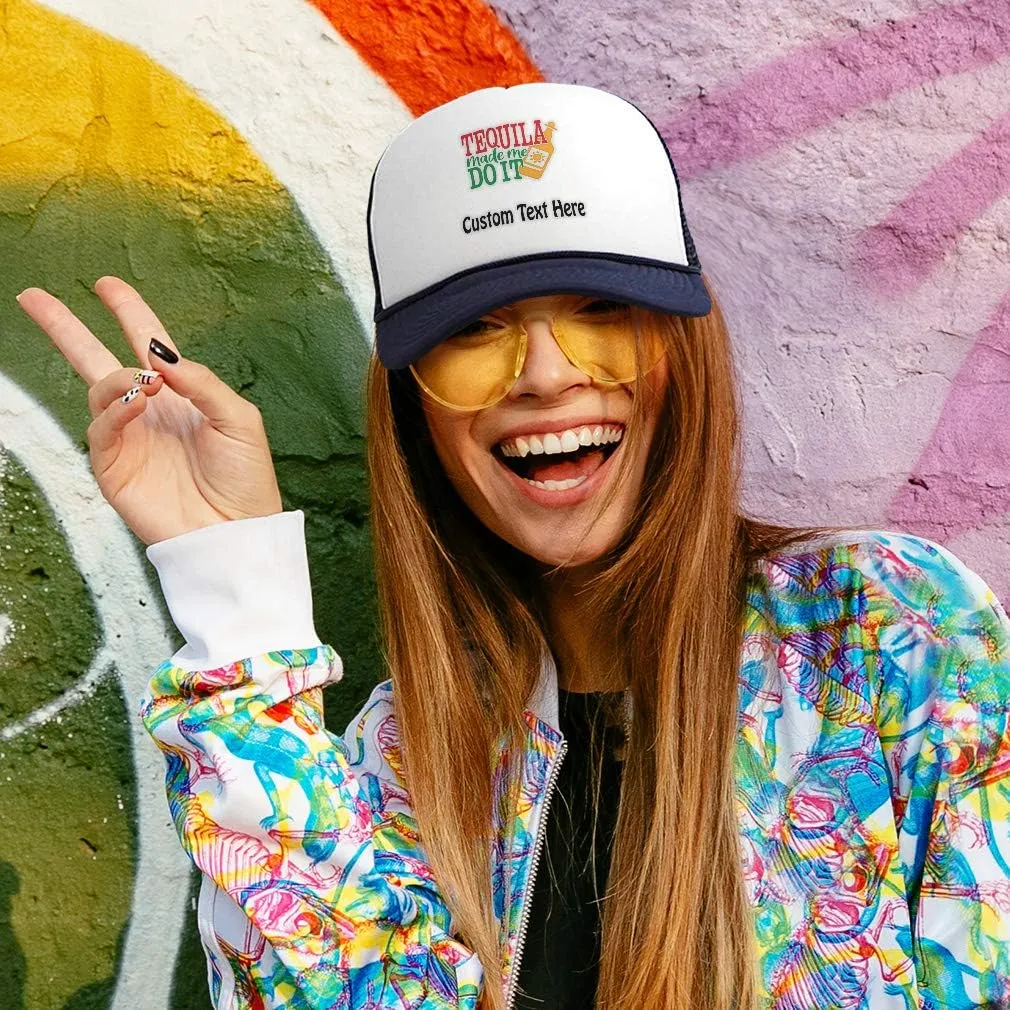 Speedy Pros Trucker Hat Tequila Made Me Do It Snapback Baseball Cap for Men & Women