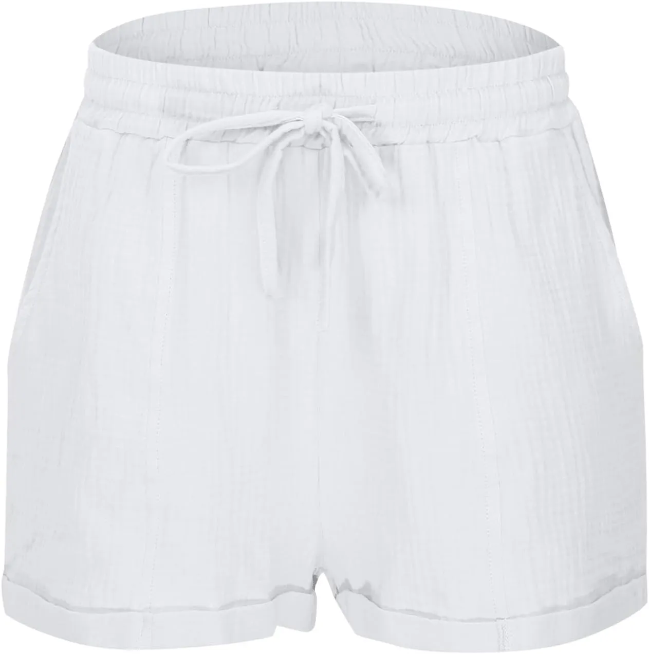 Summer Beach Shorts for Women High Elastic Waist Casual Chino Shorts Lightweight Drawstring Stretch Dressy Pants with Pockets