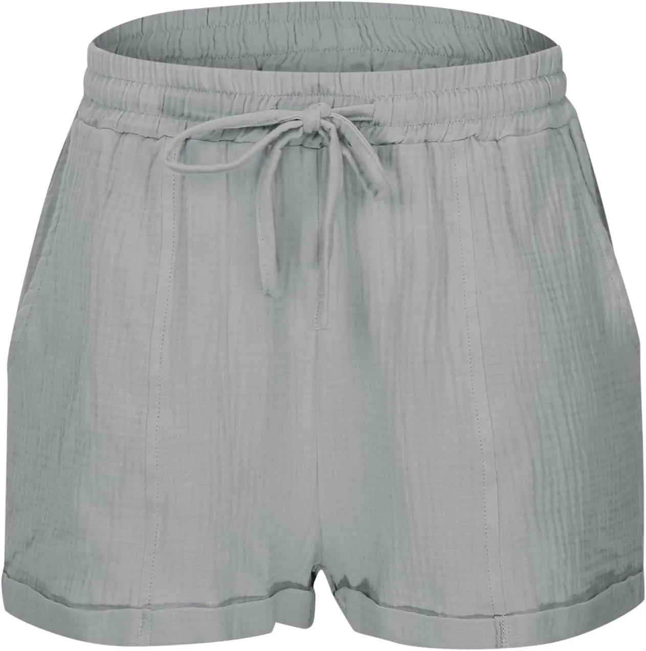 Summer Beach Shorts for Women High Elastic Waist Casual Chino Shorts Lightweight Drawstring Stretch Dressy Pants with Pockets