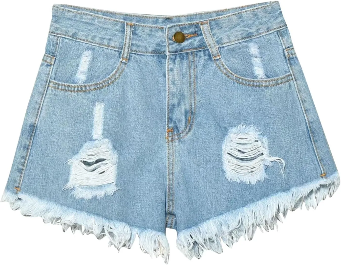 Summer Jeans Shorts for Women, Teen Girls Y2K Preppy Clothes Plus Size Raw Hem Ripped Denim Shorts Going Out Shorts