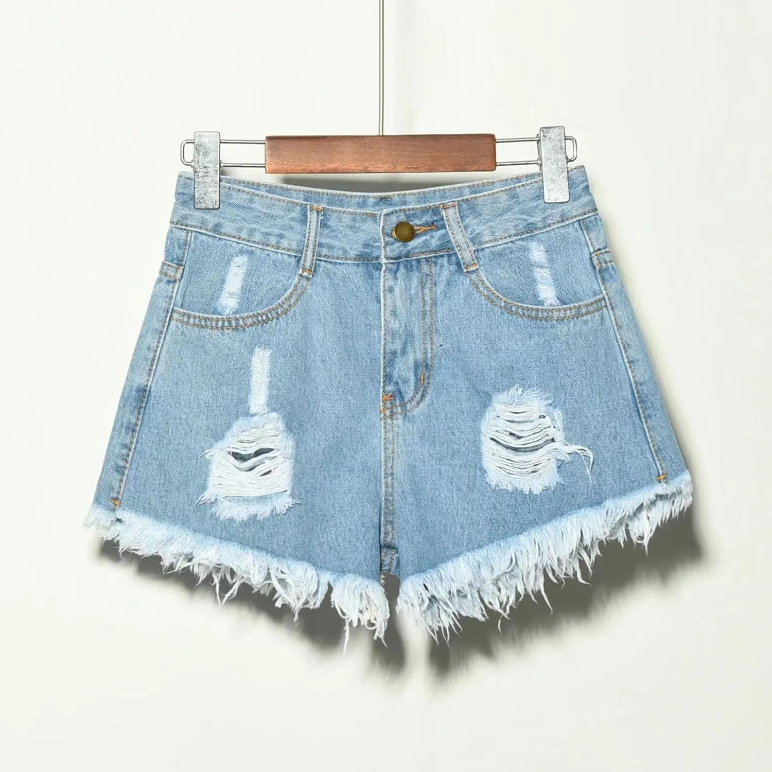 Summer Jeans Shorts for Women, Teen Girls Y2K Preppy Clothes Plus Size Raw Hem Ripped Denim Shorts Going Out Shorts