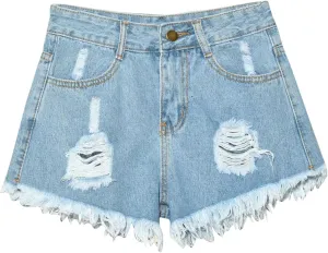 Summer Jeans Shorts for Women, Teen Girls Y2K Preppy Clothes Plus Size Raw Hem Ripped Denim Shorts Going Out Shorts