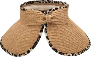 Sun Hats for Women Wide Brim Bow Sun Straw Hat Visor Summer Beach Outdoor Foldable Womens Cap