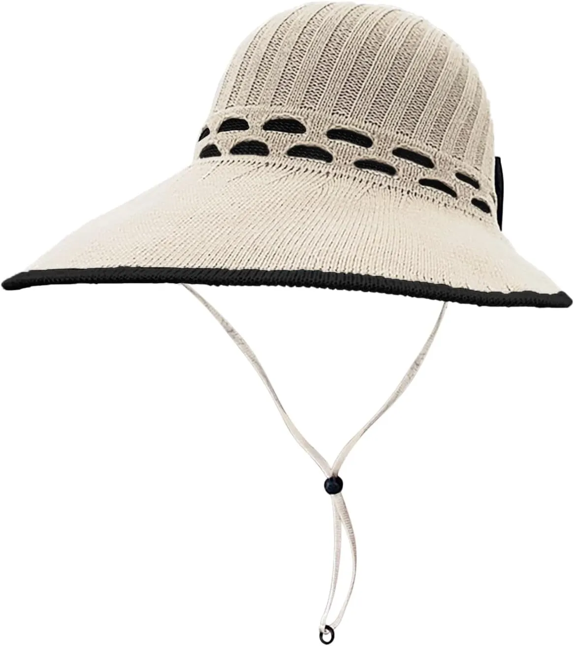 Sun Straww Hat for Women Solid Summer Outdoor Sun Wide Brim Bucket Hat with String Foldable Beach Hat