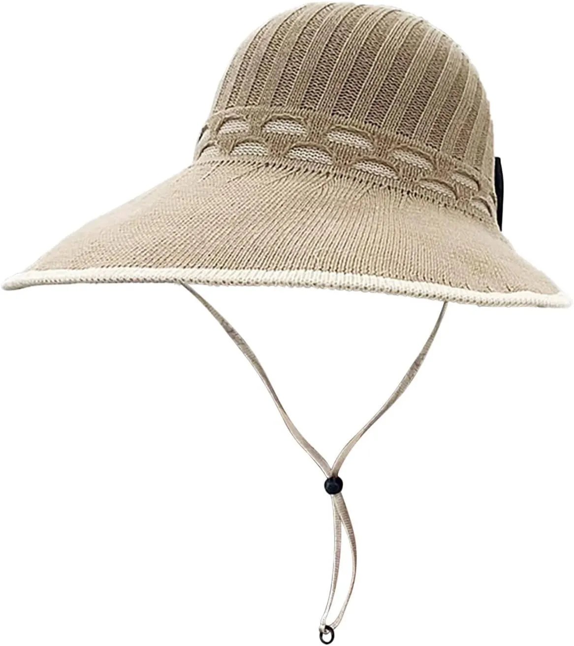 Sun Straww Hat for Women Solid Summer Outdoor Sun Wide Brim Bucket Hat with String Foldable Beach Hat