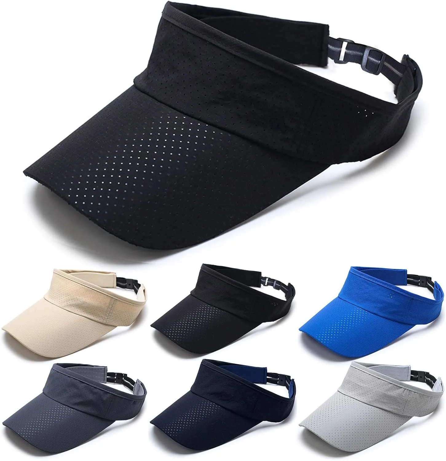 Sun Visor Hats for Women Men Clip on Wide Brim Visor Hats Sports Tennis Golf Cap for Travel Outdoor Activity